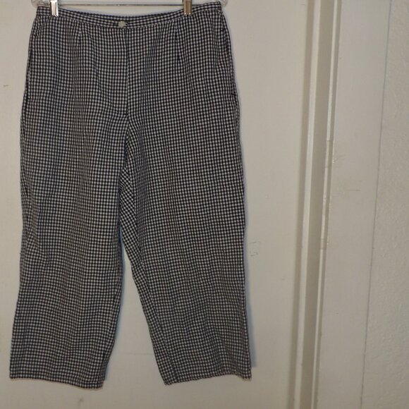 Liz Claiborn Gingham Linen Blend Capri Pants Sz 12 - Picture 1 of 5